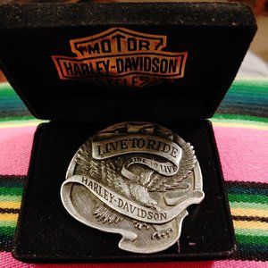 Harley Davidson ride to live belt buckle used